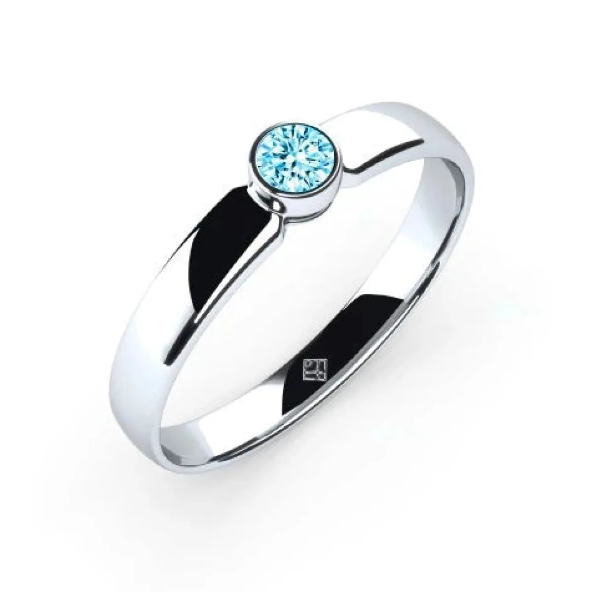 Schmuckladen Verlobungsring "Simple Diamond" mit Swarovski® Element Aquamarin | 925^ Verlobungsringe|Verlobung