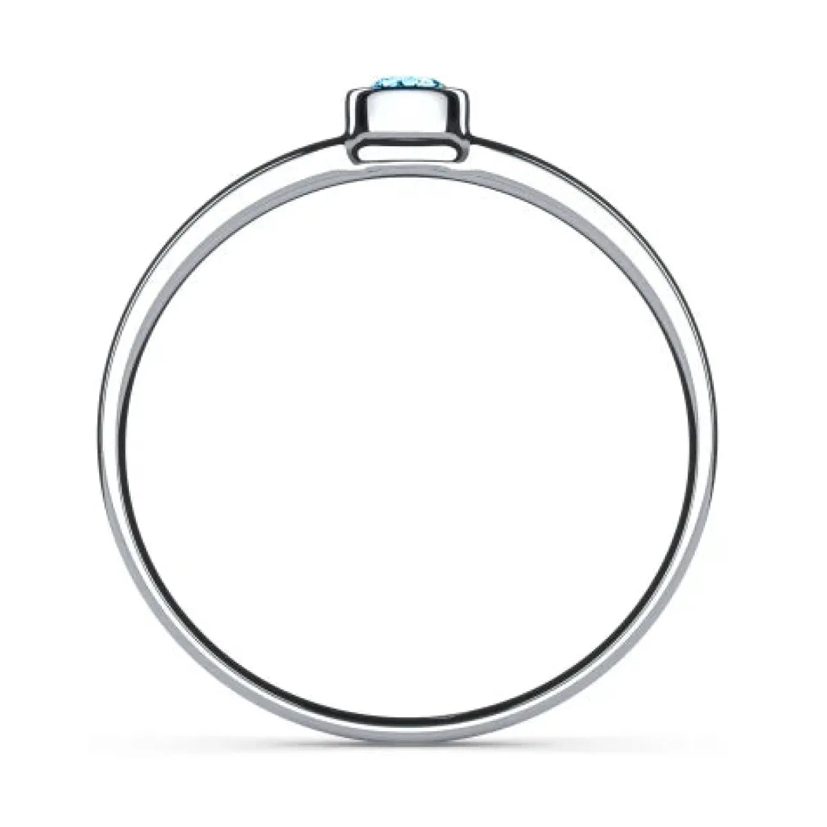Schmuckladen Verlobungsring "Simple Diamond" mit Swarovski® Element Aquamarin | 925^ Verlobungsringe|Verlobung
