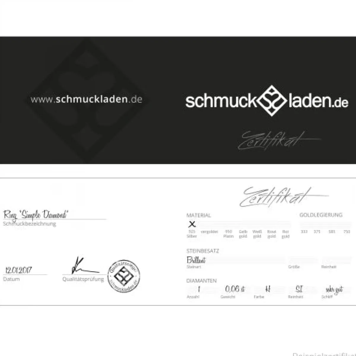 Schmuckladen Verlobungsring "Simple Diamond"^ Valentinstag|Verlobungsringe
